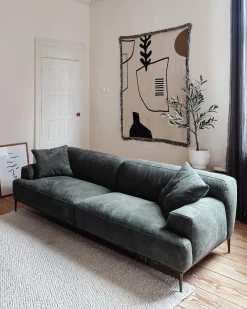 Outlet Sofa dla 3 osób MATILA Zielony Sofy Tapicerowane|Wszystkie Sofy