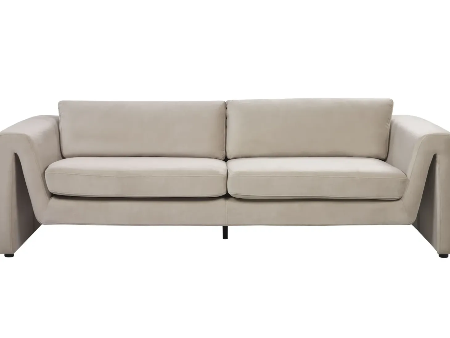 Best Sofa dla 3 osób MAUNU Welur Beżowoszary Sofy Tapicerowane|Wszystkie Sofy