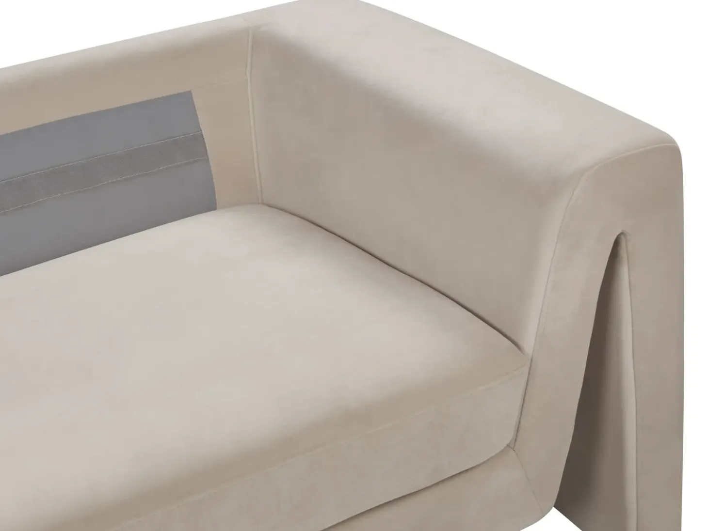 Best Sofa dla 3 osób MAUNU Welur Beżowoszary Sofy Tapicerowane|Wszystkie Sofy