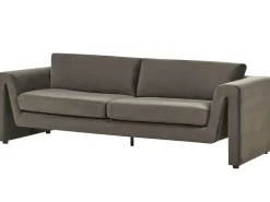 Clearance Sofa dla 3 osób MAUNU Welur Grafitowy Sofy Tapicerowane|Wszystkie Sofy