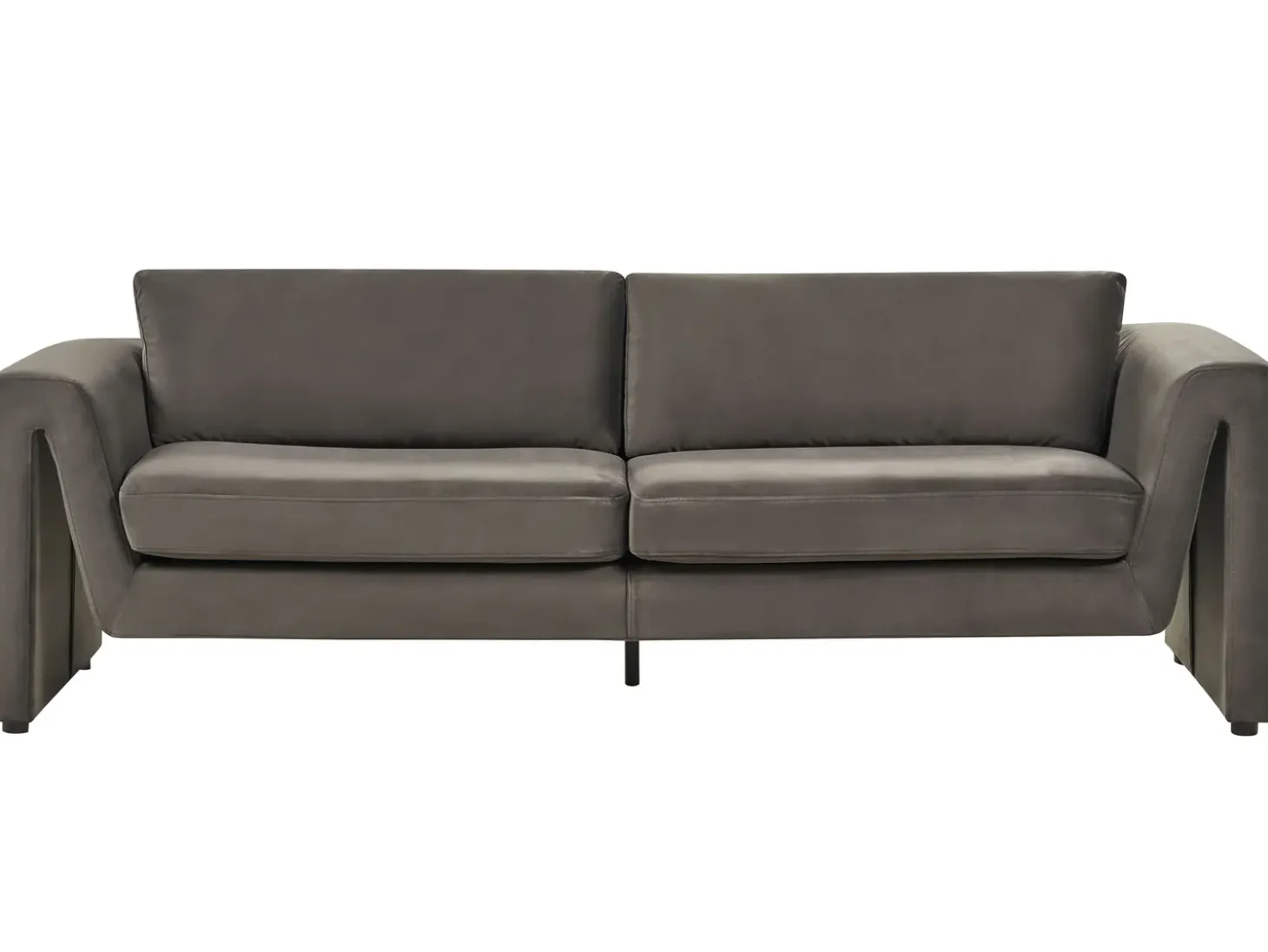 Clearance Sofa dla 3 osób MAUNU Welur Grafitowy Sofy Tapicerowane|Wszystkie Sofy