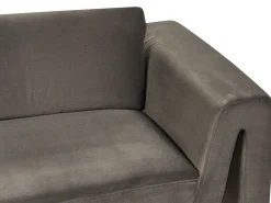 Clearance Sofa dla 3 osób MAUNU Welur Grafitowy Sofy Tapicerowane|Wszystkie Sofy