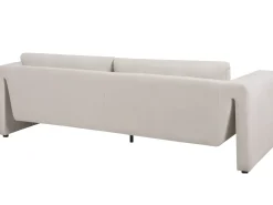 Sale Sofa dla 3 osób MAUNU Welur Jasnobeżowy Sofy Tapicerowane|Wszystkie Sofy