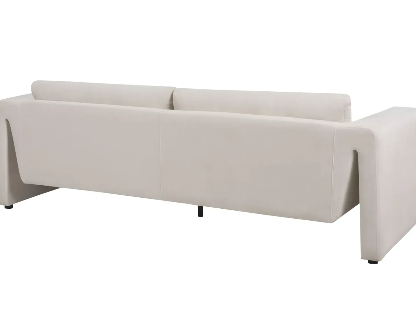 Sale Sofa dla 3 osób MAUNU Welur Jasnobeżowy Sofy Tapicerowane|Wszystkie Sofy