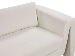 Sale Sofa dla 3 osób MAUNU Welur Jasnobeżowy Sofy Tapicerowane|Wszystkie Sofy