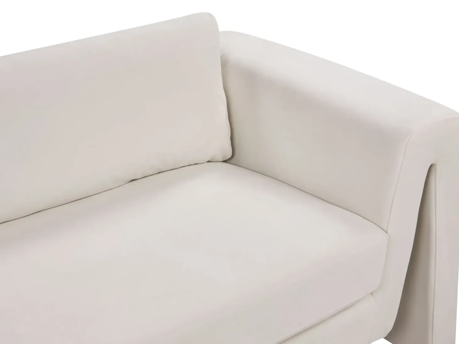 Sale Sofa dla 3 osób MAUNU Welur Jasnobeżowy Sofy Tapicerowane|Wszystkie Sofy