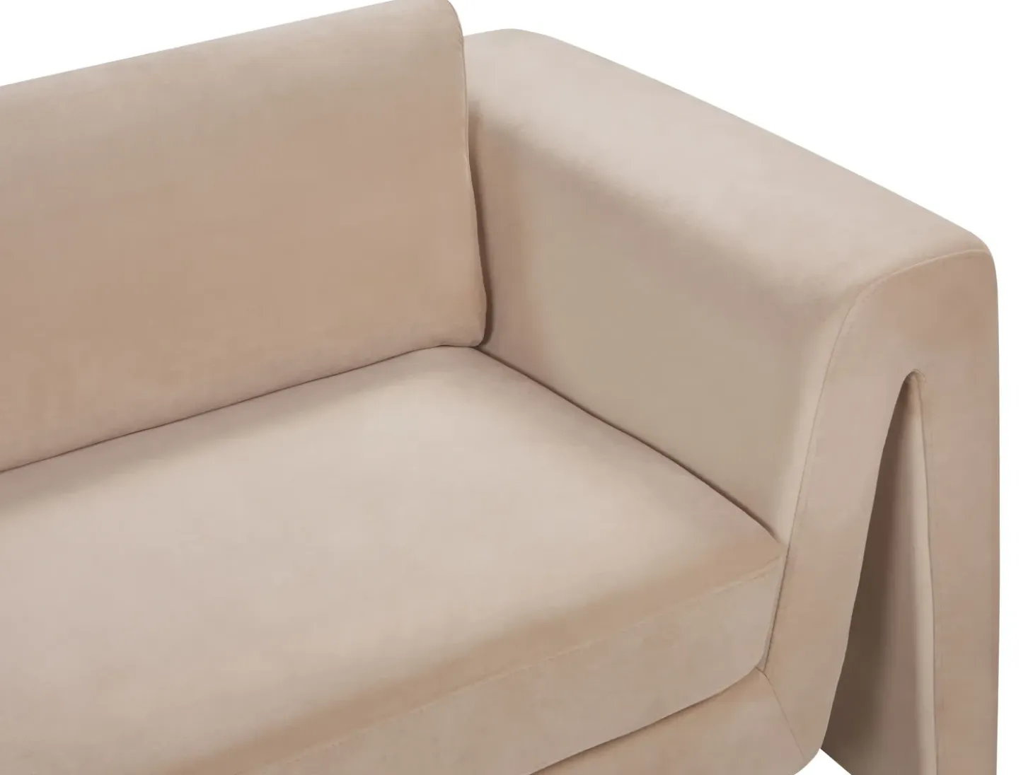 Sofa dla 3 osób MAUNU Welur Piaskowy Sofy Tapicerowane|Wszystkie Sofy