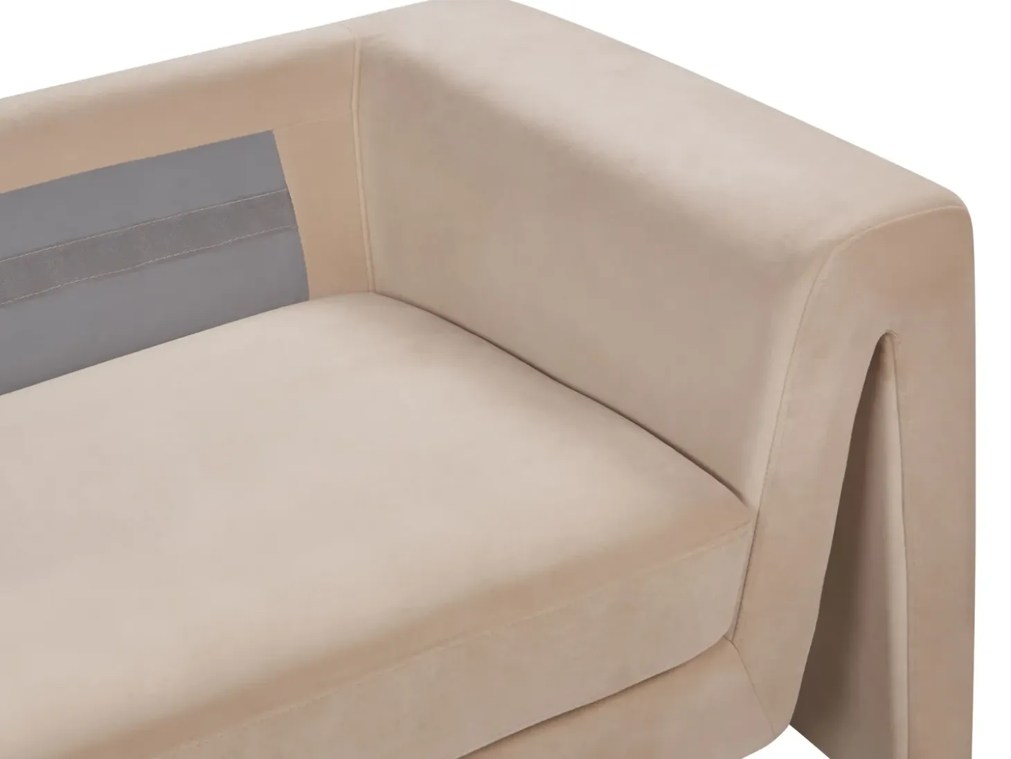 Sofa dla 3 osób MAUNU Welur Piaskowy Sofy Tapicerowane|Wszystkie Sofy
