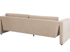 Sofa dla 3 osób MAUNU Welur Piaskowy Sofy Tapicerowane|Wszystkie Sofy