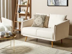 Sofa dla 2 osób MAURA Jasnobeżowy Sofy Tapicerowane|Sofy Dwuosobowe