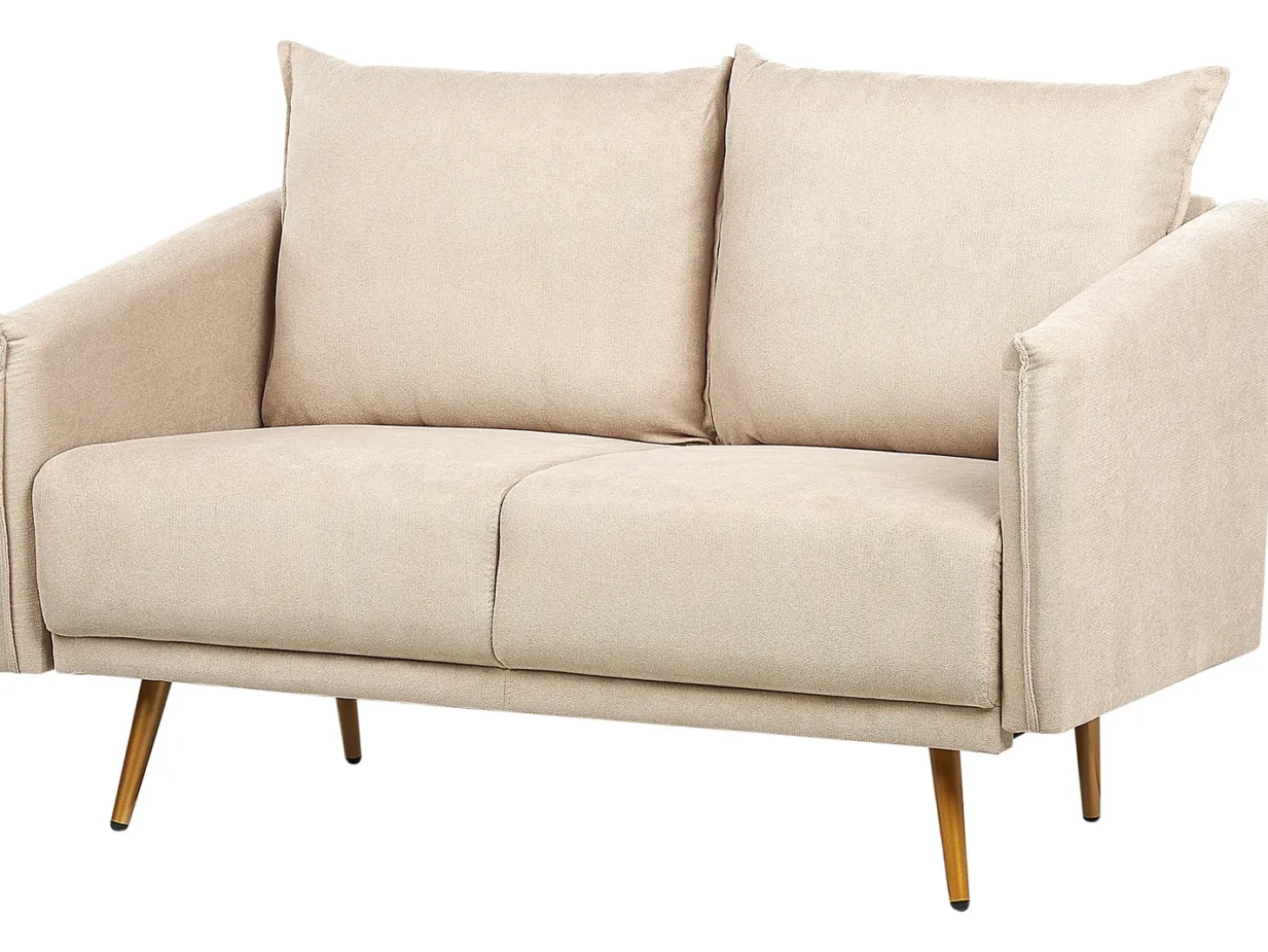 Clearance Sofa dla 2 osób MAURA Welur Beżowy Sofy Tapicerowane|Sofy Dwuosobowe