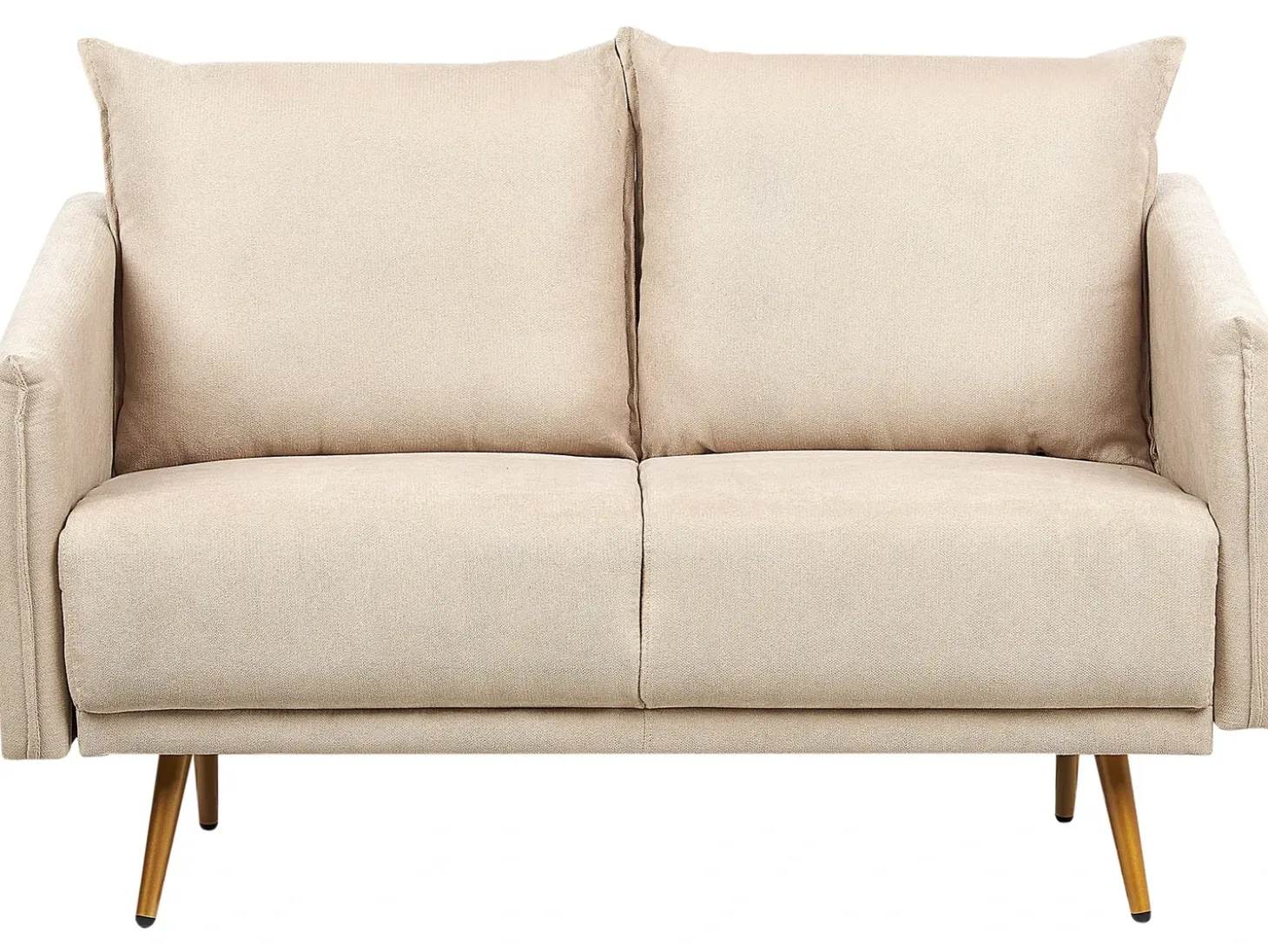 Clearance Sofa dla 2 osób MAURA Welur Beżowy Sofy Tapicerowane|Sofy Dwuosobowe