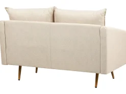 Clearance Sofa dla 2 osób MAURA Welur Beżowy Sofy Tapicerowane|Sofy Dwuosobowe