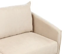 Clearance Sofa dla 2 osób MAURA Welur Beżowy Sofy Tapicerowane|Sofy Dwuosobowe