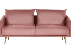 Sale Sofa dla 3 osób MAURA Welur Różowy Sofy Tapicerowane|Kolekcje Sof