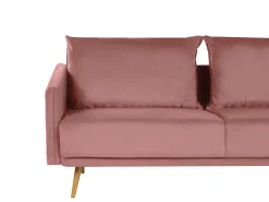 Sale Sofa dla 3 osób MAURA Welur Różowy Sofy Tapicerowane|Kolekcje Sof