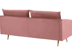Sale Sofa dla 3 osób MAURA Welur Różowy Sofy Tapicerowane|Kolekcje Sof