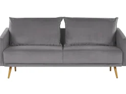 New Sofa dla 3 osób MAURA Welur Szary Sofy Tapicerowane|Kolekcje Sof