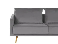 New Sofa dla 3 osób MAURA Welur Szary Sofy Tapicerowane|Kolekcje Sof