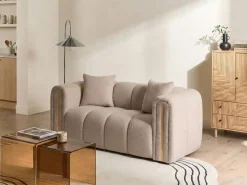 Hot Sofa dla 2 osób MORSIL Boucle Beżowy Sofy Tapicerowane|Sofy Dwuosobowe