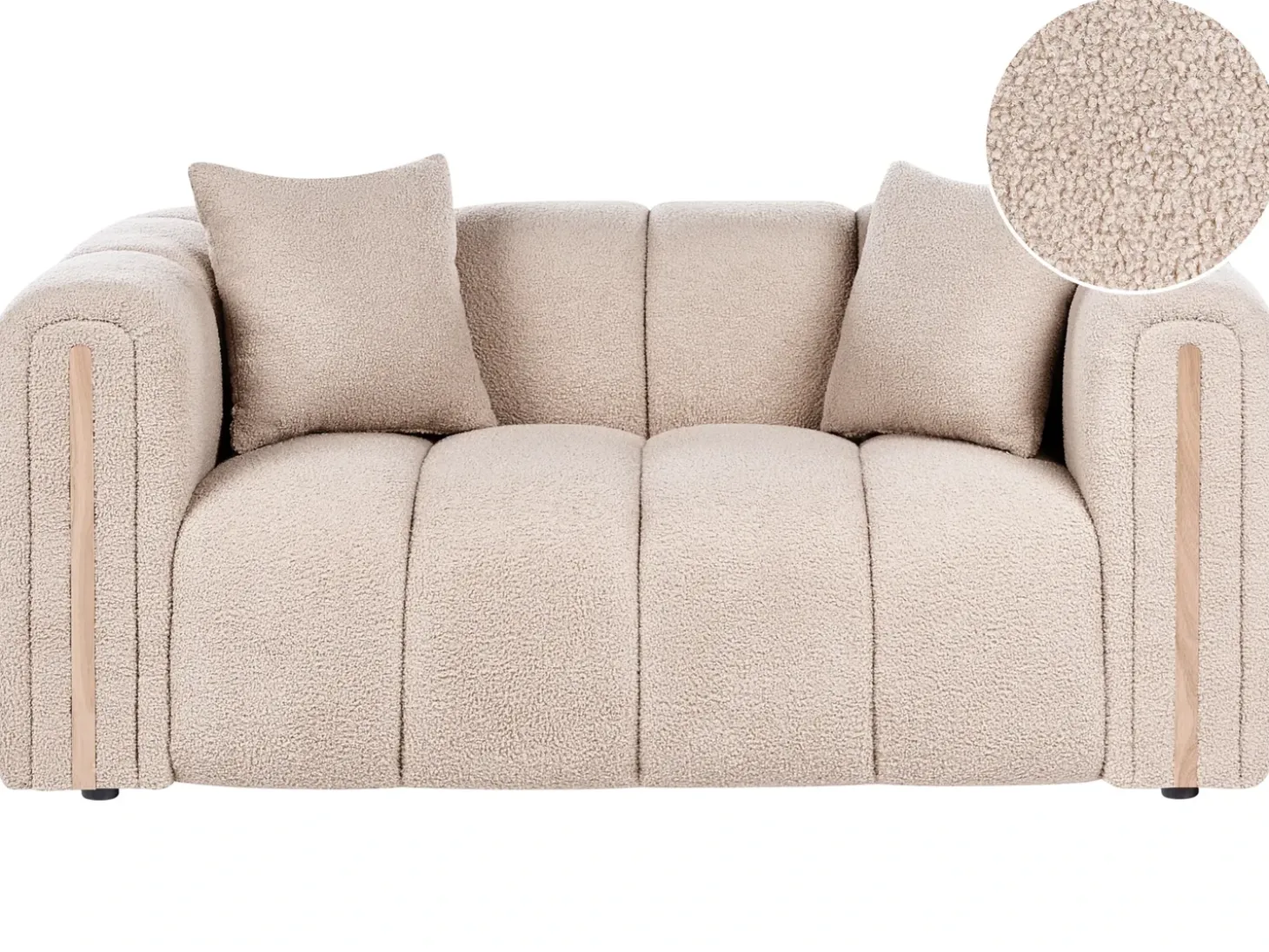 Hot Sofa dla 2 osób MORSIL Boucle Beżowy Sofy Tapicerowane|Sofy Dwuosobowe