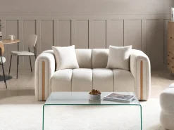 Sofa dla 2 osób MORSIL Boucle Złamana biel Sofy Tapicerowane|Sofy Dwuosobowe
