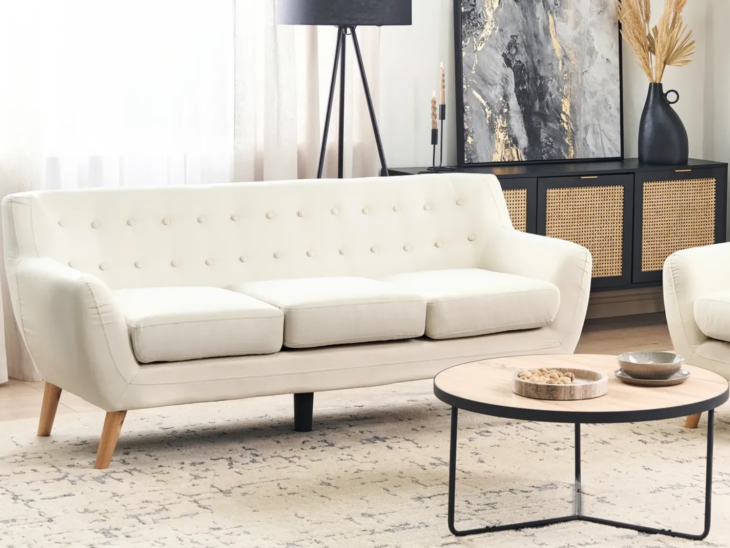Outlet Sofa dla 3 osób MOTALA Jasnobeżowy Sofy Tapicerowane|Kolekcje Sof