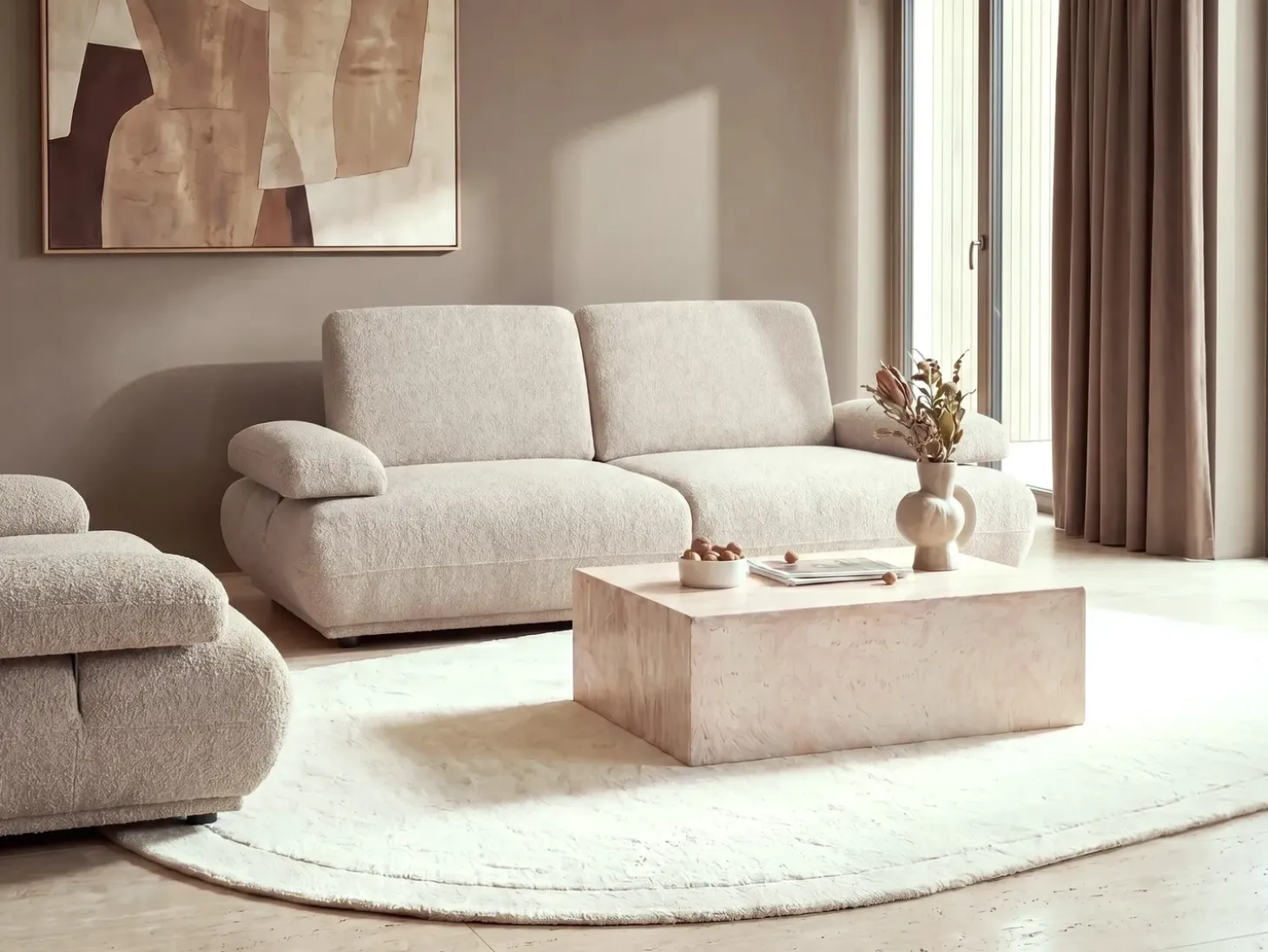 Hot Sofa dla 3 osób NACKA Boucle Beżowy Sofy Tapicerowane|Kolekcje Sof