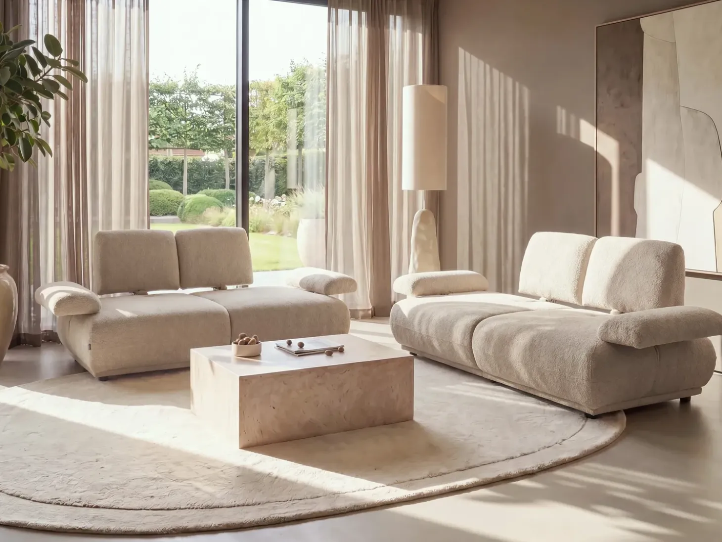 Discount Sofa dla 2 osób NACKA Boucle Beżowy Sofy Tapicerowane|Kolekcje Sof
