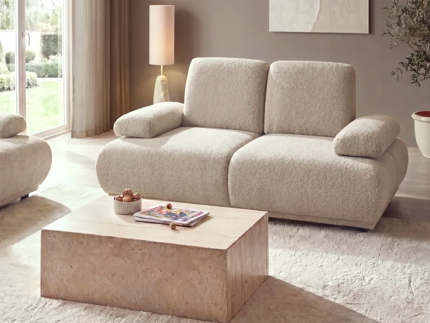 Discount Sofa dla 2 osób NACKA Boucle Beżowy Sofy Tapicerowane|Kolekcje Sof