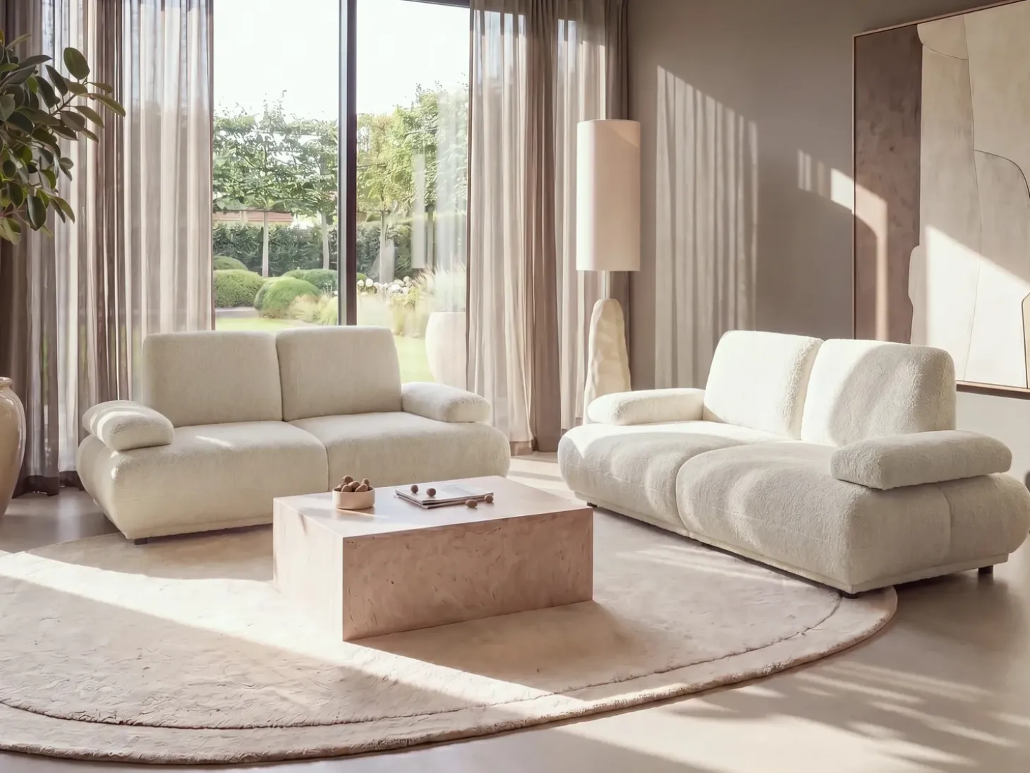 Online Sofa dla 2 osób NACKA Boucle Złamana biel Sofy Tapicerowane|Sofy Dwuosobowe