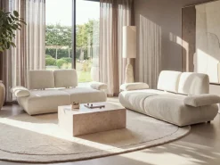 Online Sofa dla 2 osób NACKA Boucle Złamana biel Sofy Tapicerowane|Sofy Dwuosobowe