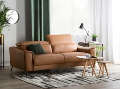 Best Sofa dla 3 osób NARWIK Skóra naturalna Złoty brąz Kolekcje Sof|Sofy Skórzane