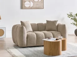 Online Sofa dla 2 osób NESS Beżowoszary Sofy Tapicerowane|Sofy Dwuosobowe