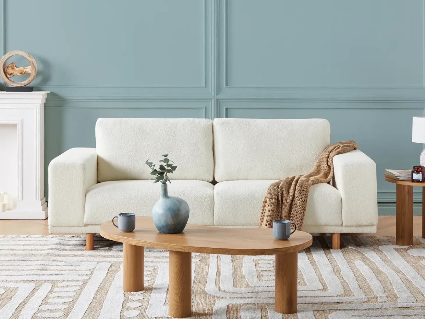 Best Sofa dla 3 osób NIVALA Boucle Złamana biel Sofy Tapicerowane|Wszystkie Sofy