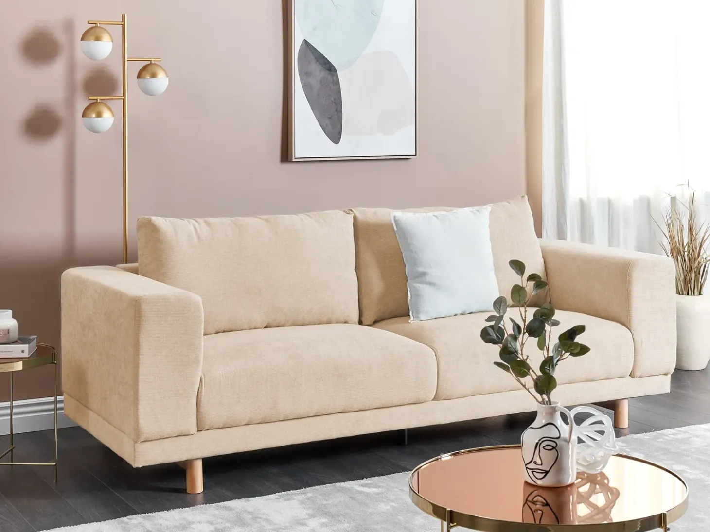 Sofa dla 3 osób NIVALA Sztruks Sofy Tapicerowane|Wszystkie Sofy