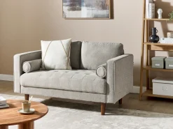 Outlet Sofa dla 2 osób NURMO Beżowoszary Sofy Tapicerowane|Sofy Dwuosobowe