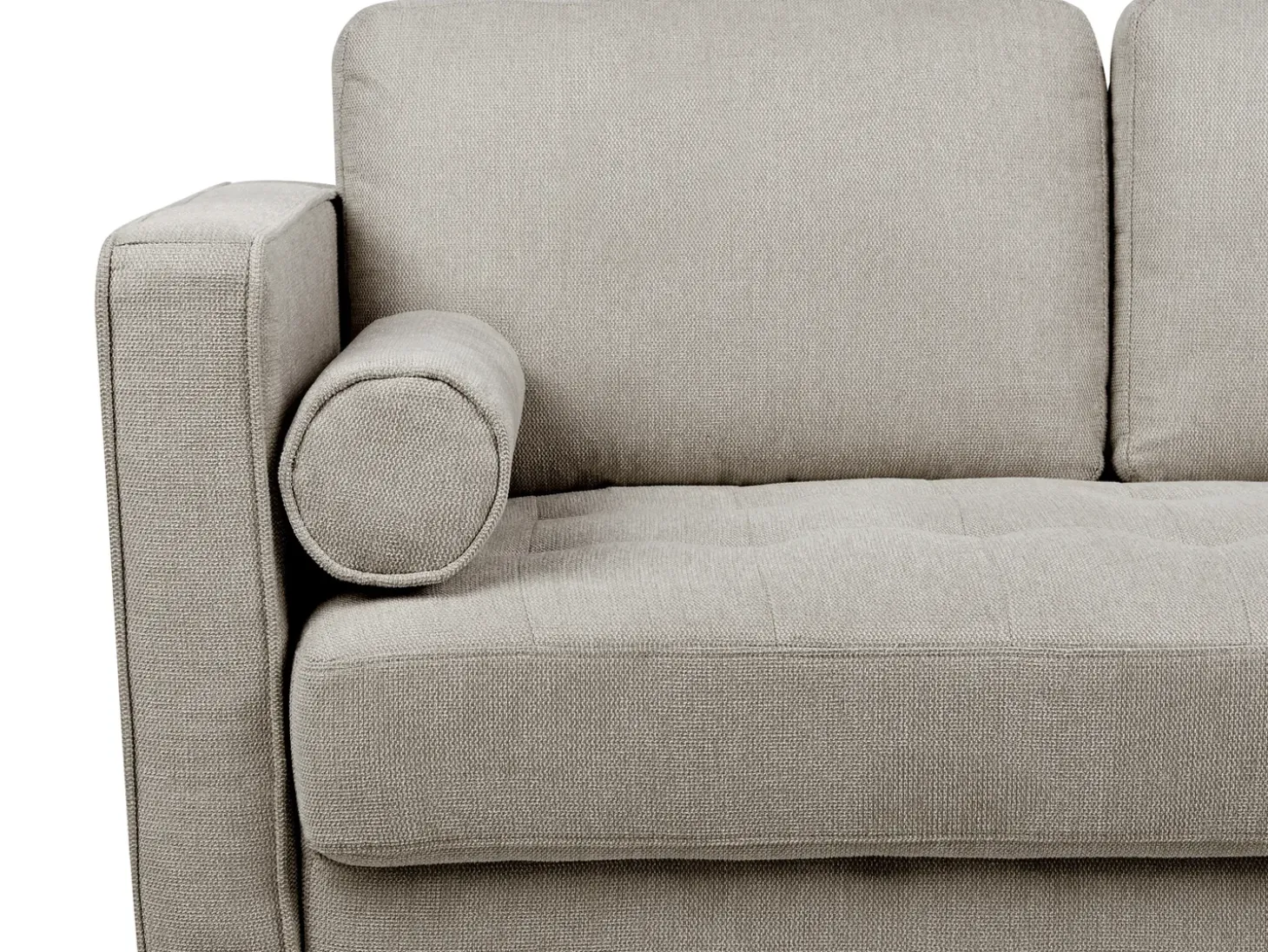 Outlet Sofa dla 2 osób NURMO Beżowoszary Sofy Tapicerowane|Sofy Dwuosobowe