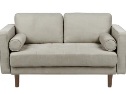 Outlet Sofa dla 2 osób NURMO Beżowoszary Sofy Tapicerowane|Sofy Dwuosobowe