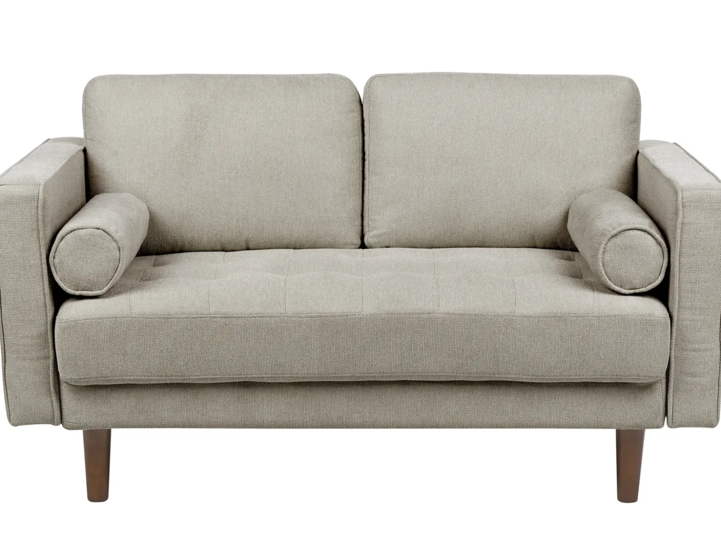 Outlet Sofa dla 2 osób NURMO Beżowoszary Sofy Tapicerowane|Sofy Dwuosobowe