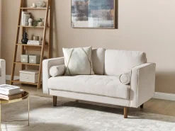 Online Sofa dla 2 osób NURMO Jasnobeżowy Sofy Tapicerowane|Sofy Dwuosobowe