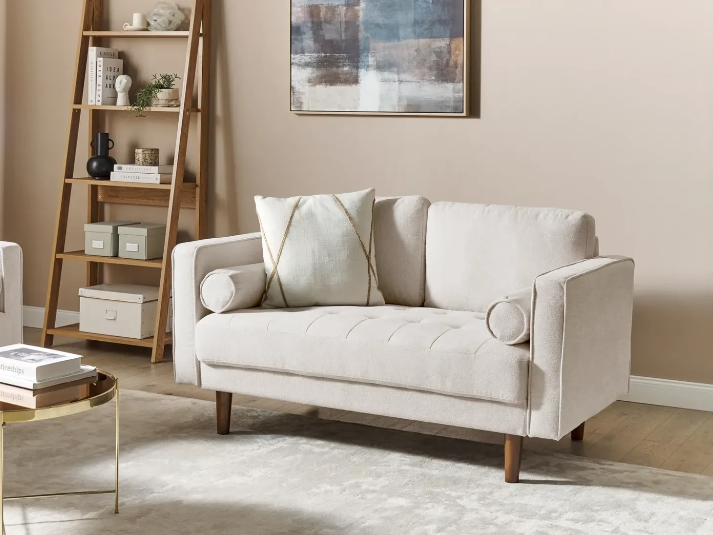 Online Sofa dla 2 osób NURMO Jasnobeżowy Sofy Tapicerowane|Sofy Dwuosobowe