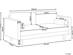 Clearance Sofa dla 3 osób NURMO Jasnobeżowy Sofy Tapicerowane|Kolekcje Sof
