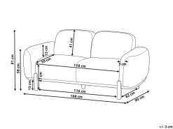 New Sofa dla 2 osób ODNES Boucle Beżowoszary Sofy Tapicerowane|Sofy Dwuosobowe