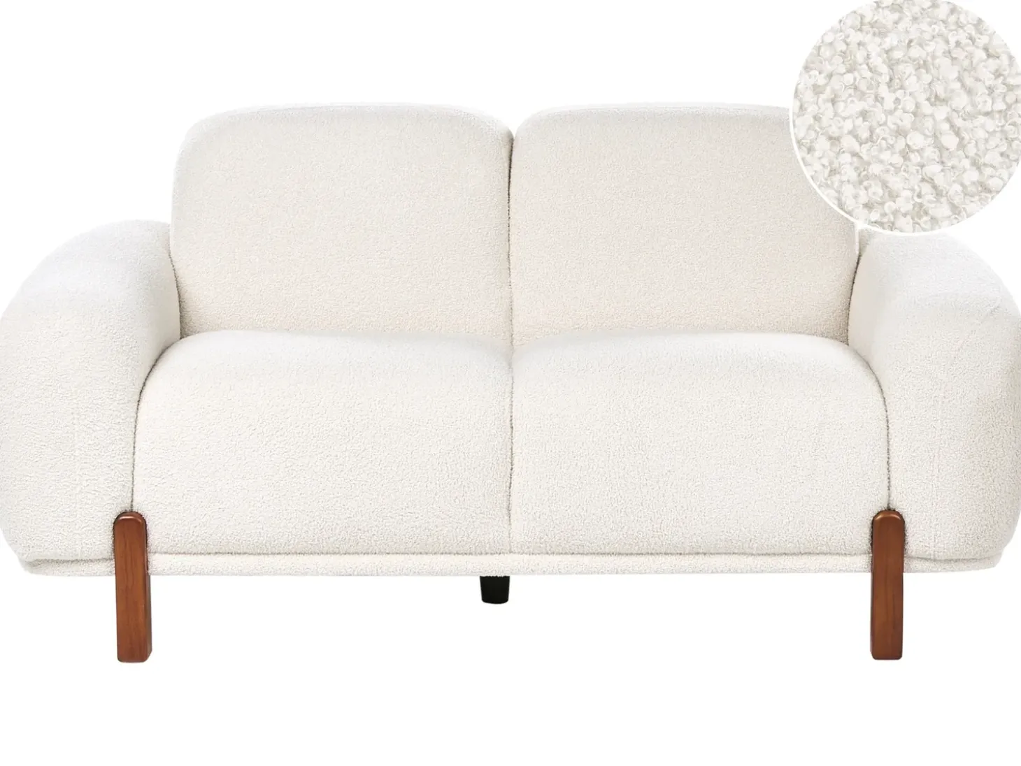Online Sofa dla 2 osób ODNES Boucle Biały Sofy Tapicerowane|Sofy Dwuosobowe