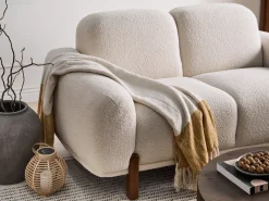 Online Sofa dla 2 osób ODNES Boucle Biały Sofy Tapicerowane|Sofy Dwuosobowe