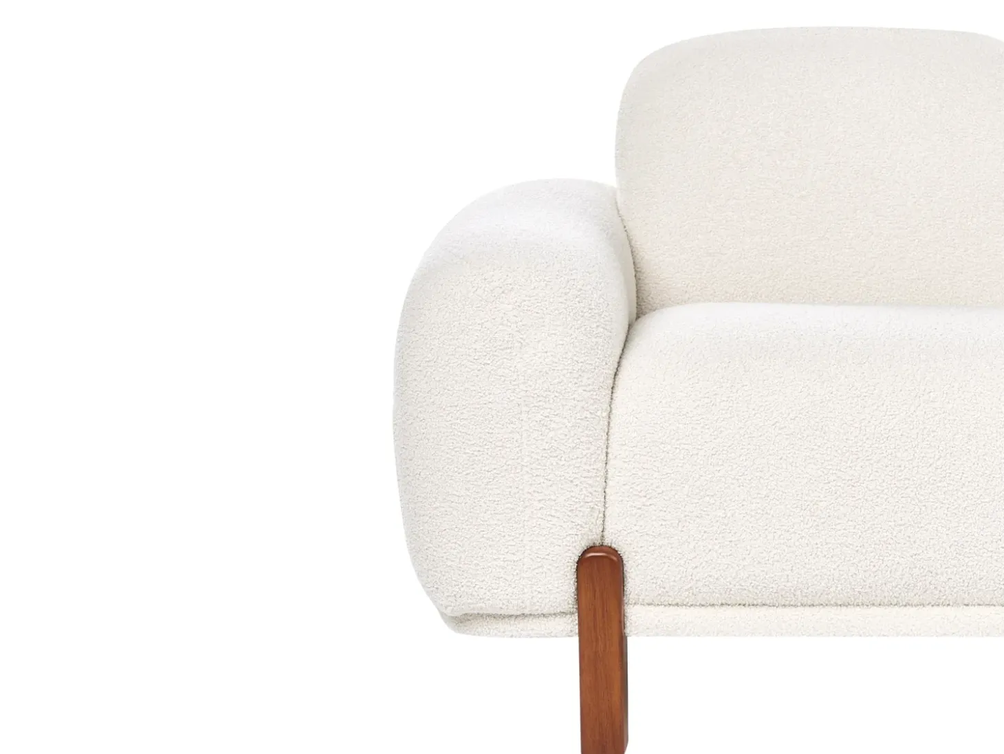 Online Sofa dla 2 osób ODNES Boucle Biały Sofy Tapicerowane|Sofy Dwuosobowe
