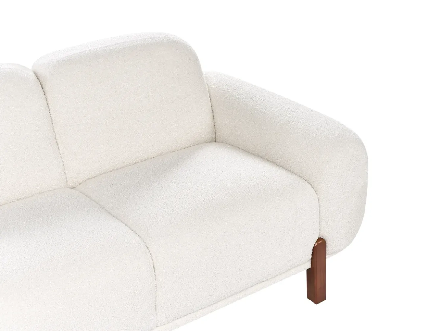 Online Sofa dla 2 osób ODNES Boucle Biały Sofy Tapicerowane|Sofy Dwuosobowe
