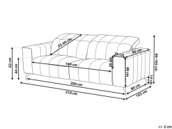 Online Sofa dla 3 osób OMMEL Beżowoszary Sofy Tapicerowane|Kolekcje Sof