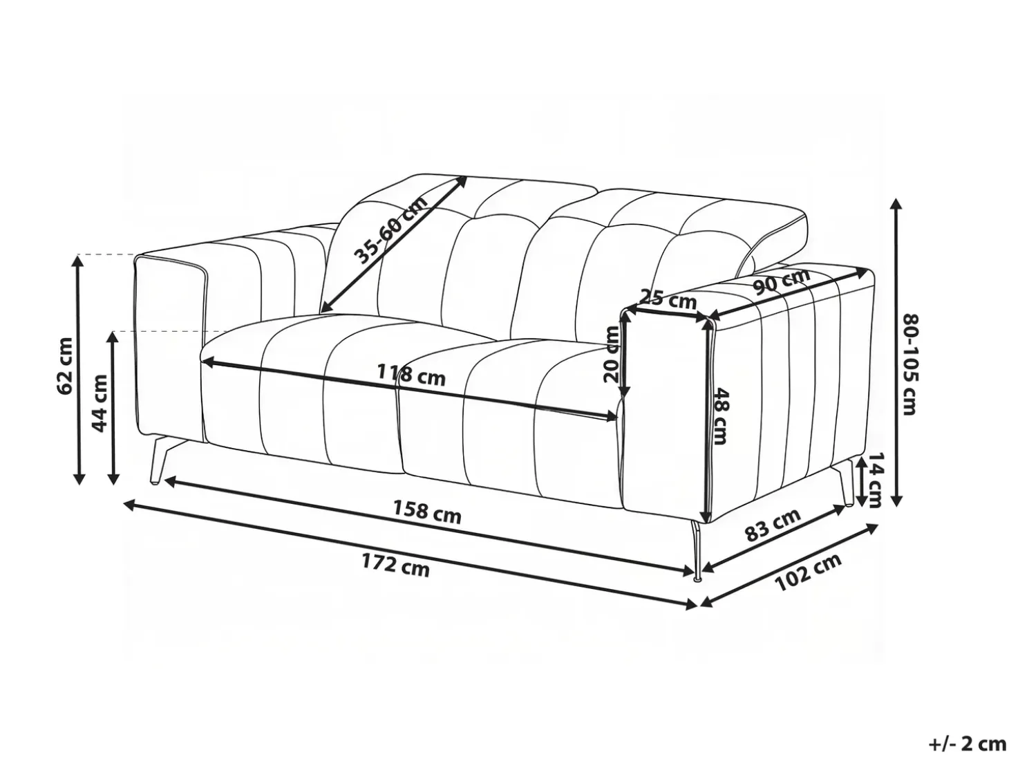 Discount Sofa dla 2 osób OMMEL Jasnobeżowy Sofy Tapicerowane|Sofy Dwuosobowe